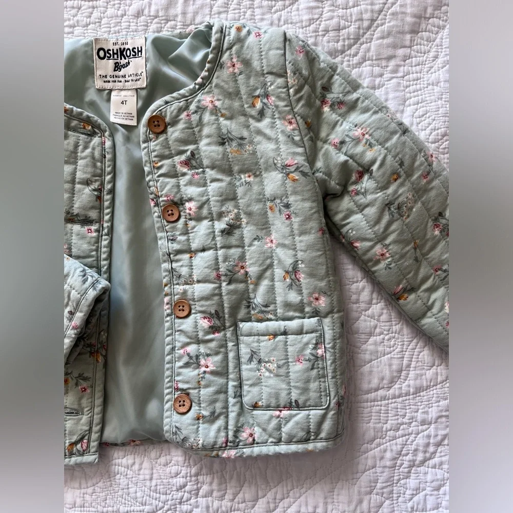 OshKosh B'gosh Kids Floral Quilted Jacket, size 4t - Picture 2 of 2
